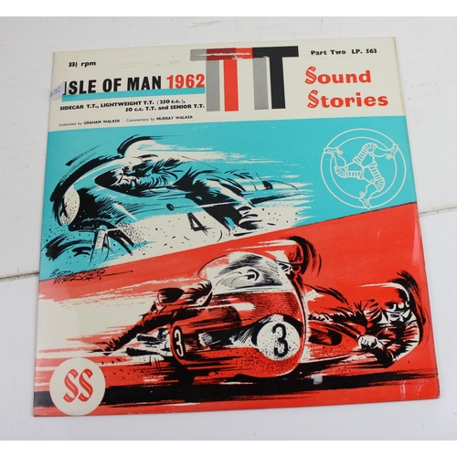 551 - An unusual set of 4 1959-62 Isle of Man TT races Sound Stories on LP