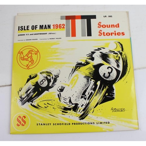 551 - An unusual set of 4 1959-62 Isle of Man TT races Sound Stories on LP