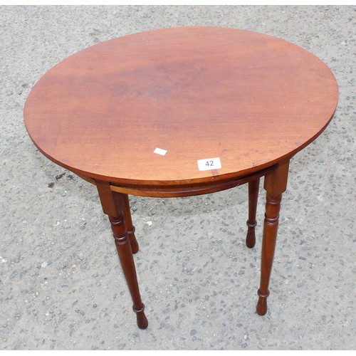 151 - 2 pairs of padded wrought iron stools, Octagonal glass and Bergere coffee table & A small oval Mahog... 