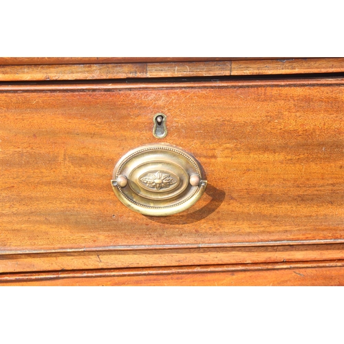 6 - 19th century 2 over 3 chest of drawers with brass handles