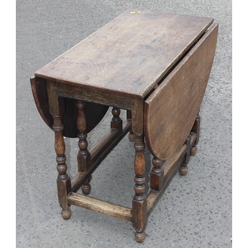 4 - Antique oak drop leaf table