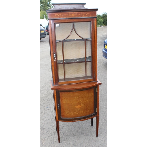 16 - An Edwardian Sheraton revival display cabinet with inlay