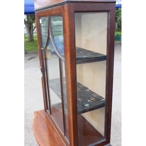 16 - An Edwardian Sheraton revival display cabinet with inlay