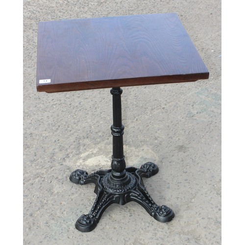 14 - Vintage pub table with cast iron base