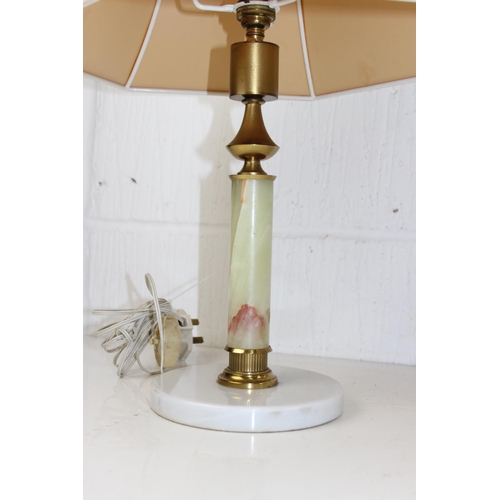 233 - A trio of Italian made alabaster and marble lamps with gilt metal mounts