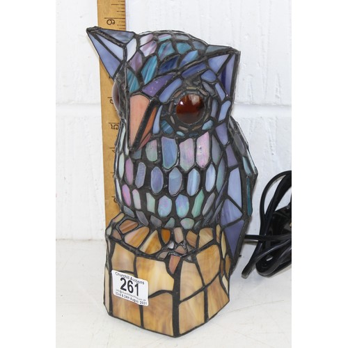 237 - A Tiffany style table lamp formed as an Owl