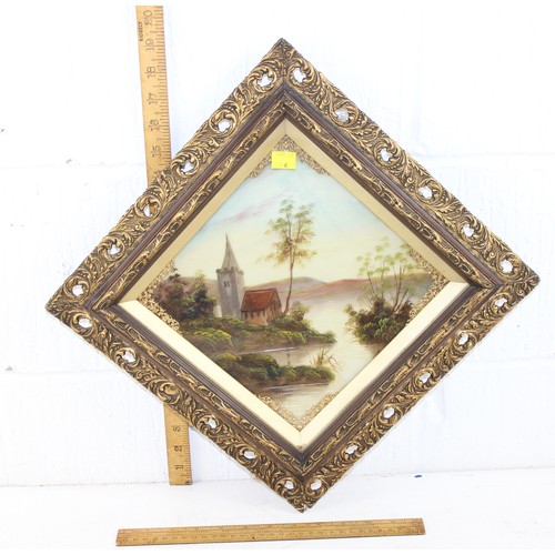 302 - A pair of 19th century gilt framed paintings on glass