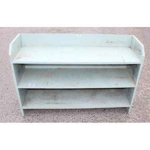 72 - Vintage painted shelf unit - approx 4'4