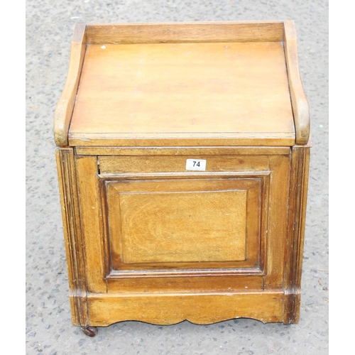 74 - Light-mahogany commode with unusual metamorphic arms