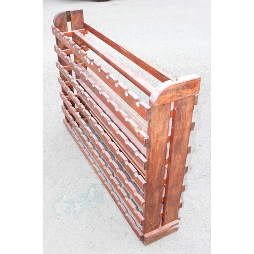 84 - Large wooden wine-rack, 7 x 13 (91 bottles)