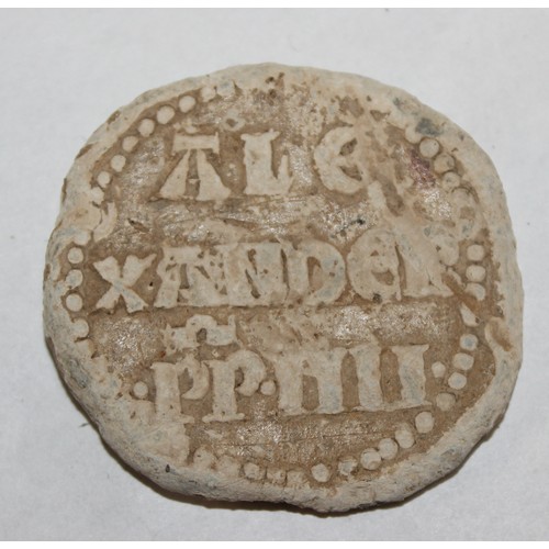 1316 - 13th century lead Papal Bulla or lead seal - Alexander IV (1254-1261)