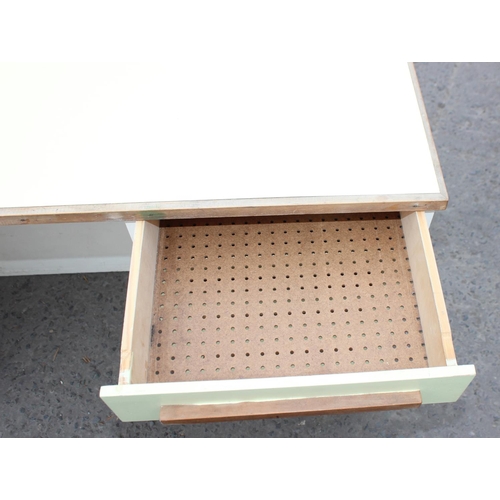 117 - Retro Formica topped desk with drawers