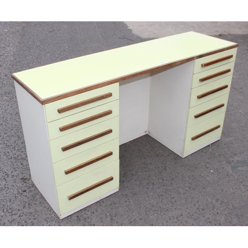 117 - Retro Formica topped desk with drawers