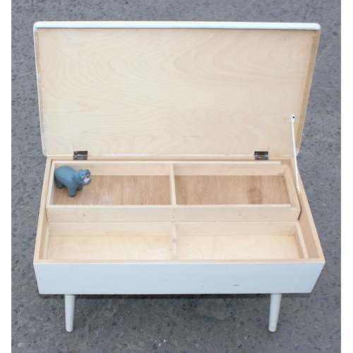 118 - White painted pine retro sewing box