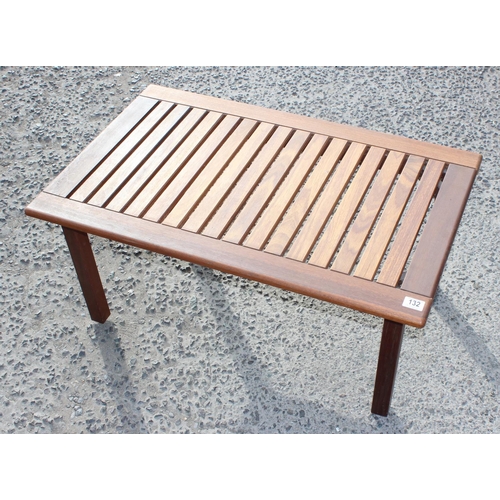 132 - Teak slatted garden table