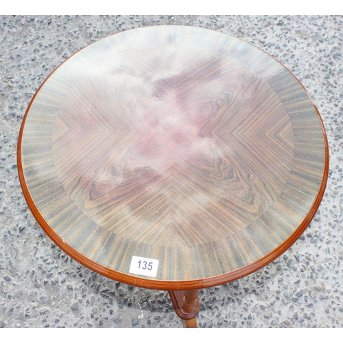 135 - Polished topped tripod table