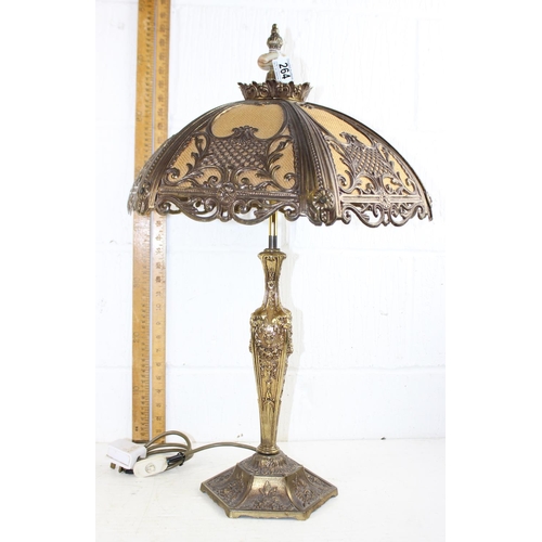 264 - A large impressive brass table lamp with rococo design