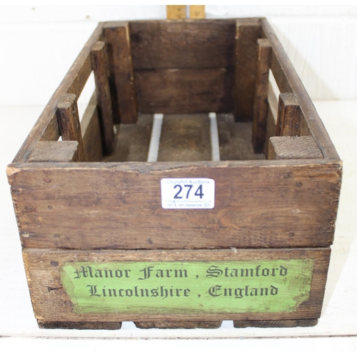 274 - Vintage wooden apple crate