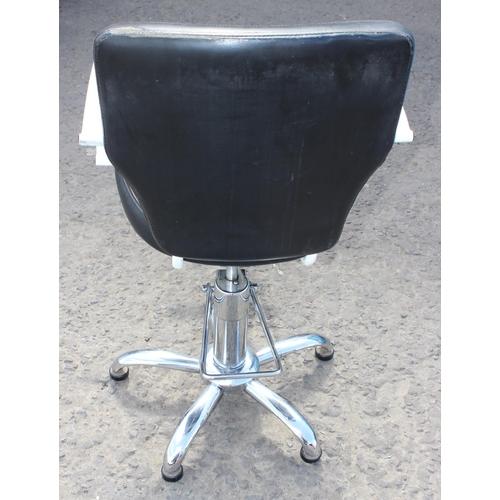 29 - Vintage style barbers chair with chrome fittings