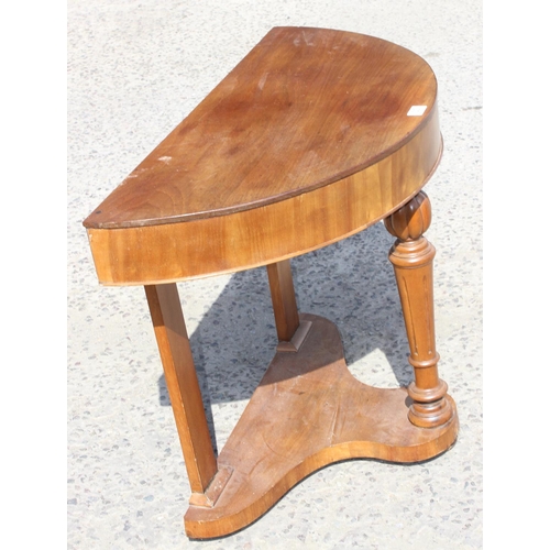 30 - Victorian demi-lune hall table