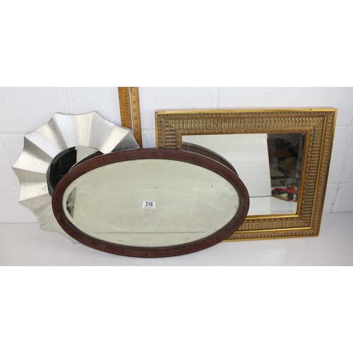 316 - 3 assorted mirrors