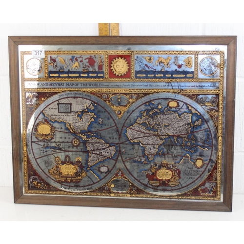 317 - John Speed 1651 world map reproduction mirror