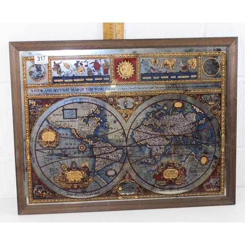 317 - John Speed 1651 world map reproduction mirror