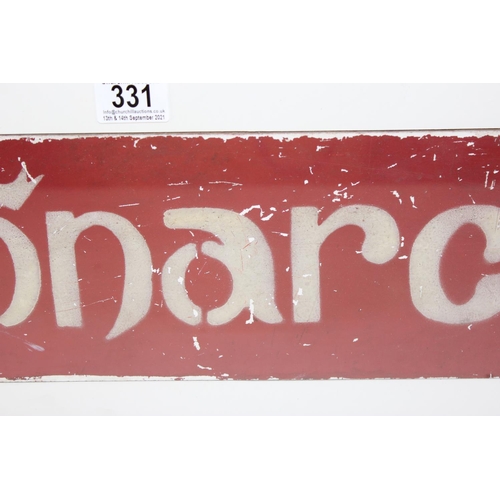 331 - A vintage painted metal Monarch advertising sign in later frame