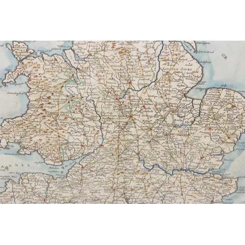 334 - An antique map of England by Robert Morden with hand coloured details