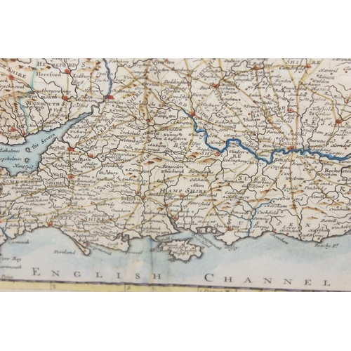 334 - An antique map of England by Robert Morden with hand coloured details