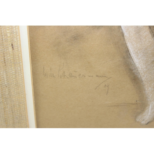 341 - Vintage pastel study of a ballerina - indistinctly signed with New York inscription verso