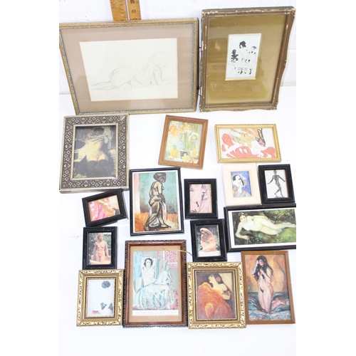 350 - Box of assorted erotic pictures, some originals