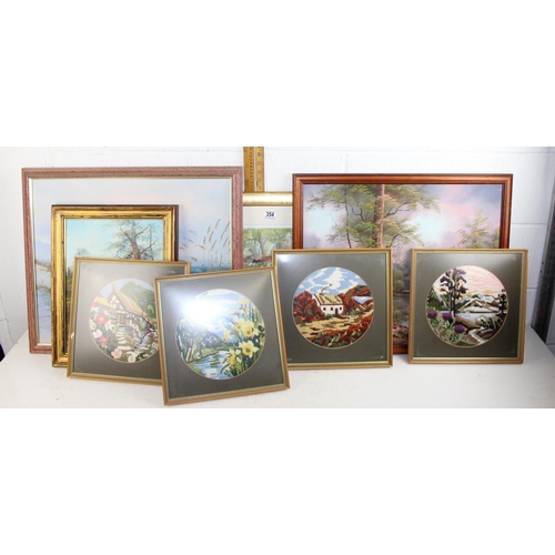 354 - Qty of assorted pictures to inc original oils and signed prints