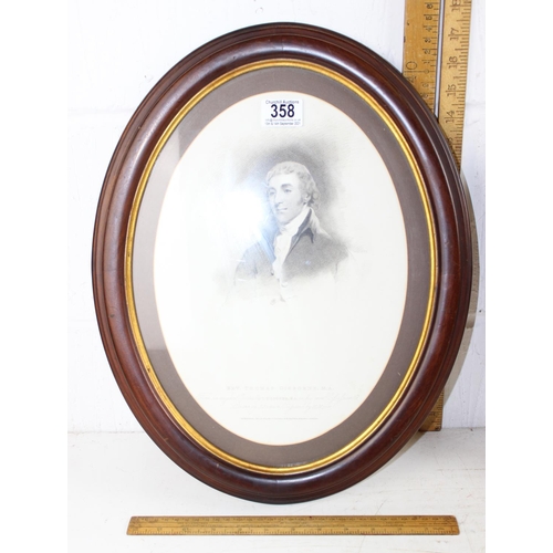 358 - Pair of oval mahogany framed engraved portraits of Rt Hon Alexander Tytler and Rev Thomas Gisborne.