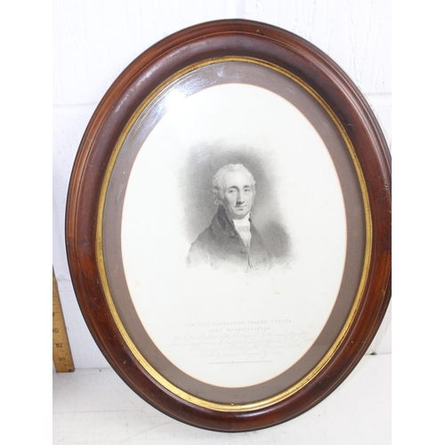 358 - Pair of oval mahogany framed engraved portraits of Rt Hon Alexander Tytler and Rev Thomas Gisborne.