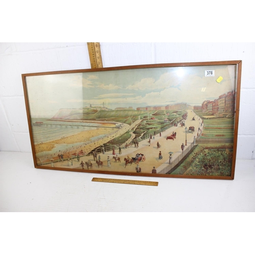 378 - A large vintage print of seaside and promenade, possibly Brighton