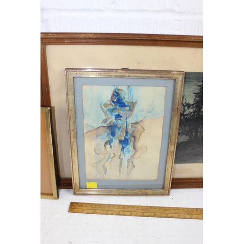 390 - 5 good quality 20th century artworks - some signed