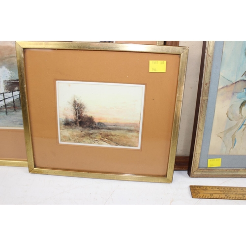 390 - 5 good quality 20th century artworks - some signed