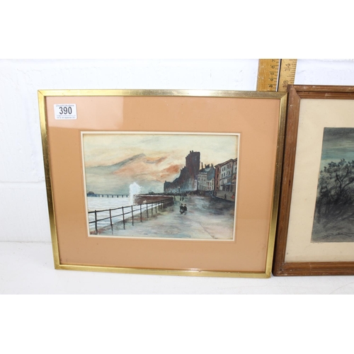 390 - 5 good quality 20th century artworks - some signed