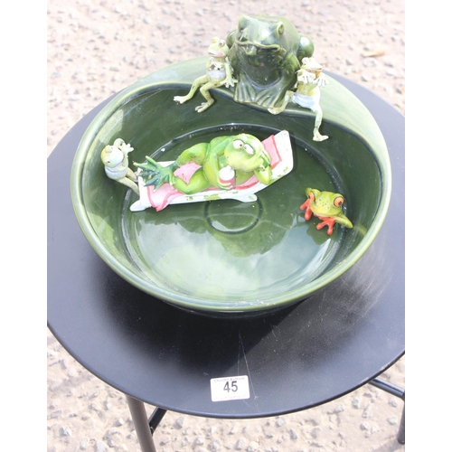 45 - Metal table & frog ornaments etc