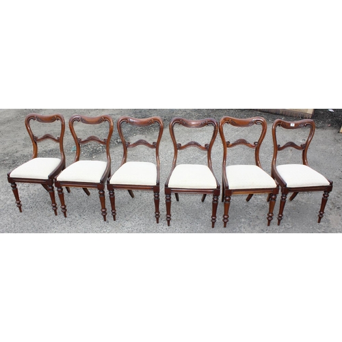 48 - A set of 6 Victorian balloon back dining chairs