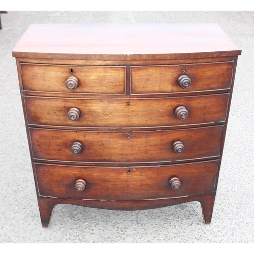 54 - Victorian Mahogany bow fronted 2 over 3 chest of drawers