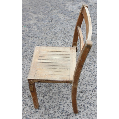 56 - 3 vintage wooden child's school chairs