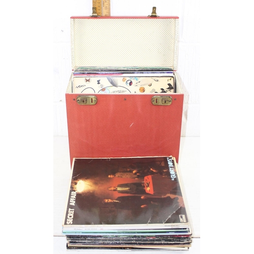 565 - Vintage record case of LP records - mainly Rock to inc Led Zeppelin - This lot is being sold on beha... 