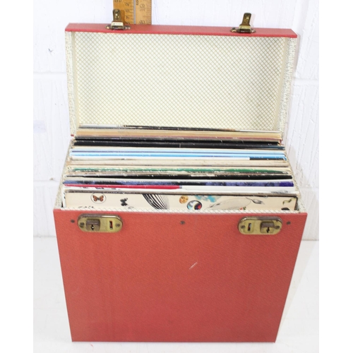 565 - Vintage record case of LP records - mainly Rock to inc Led Zeppelin - This lot is being sold on beha... 