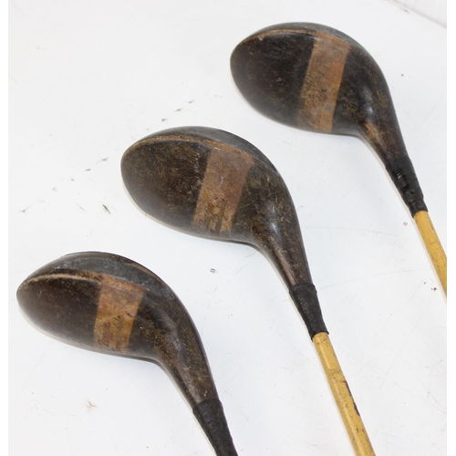 653 - Qty of early 20th century golf clubs