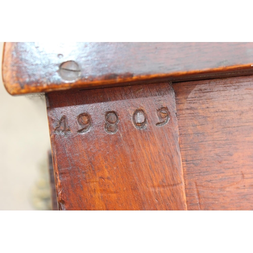 70 - A Victorian mahogany desk with drawer and lion head handles