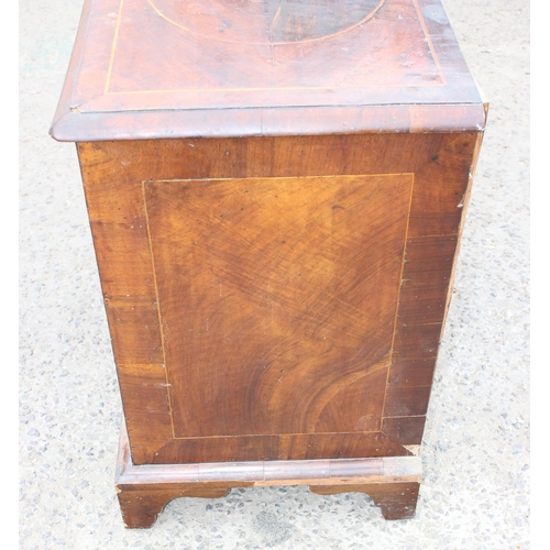 71 - Antique mahogany and inlaid 2-over-3 chest of drawers, believed to be Queen Anne, with drop-handles ... 