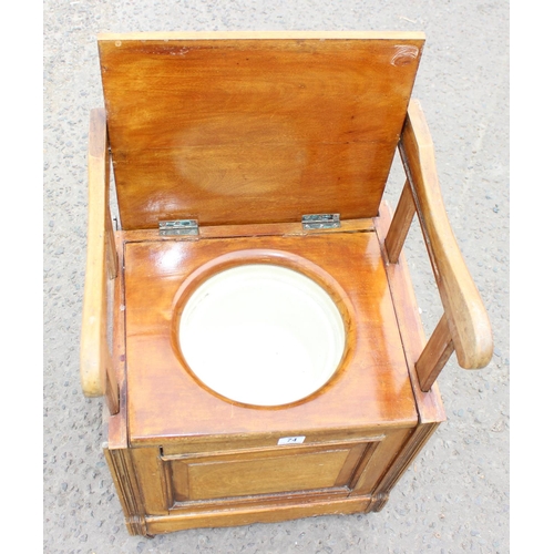 74 - Light-mahogany commode with unusual metamorphic arms