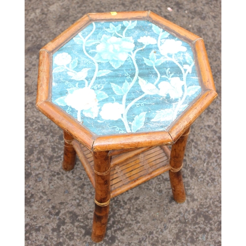 91 - Vintage Octagonal bamboo table